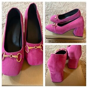 ✨ Valentine Vibes
• Pretty in Pink 💕 Square-Toe Block Heels (BNWT) – 6 / 6.5